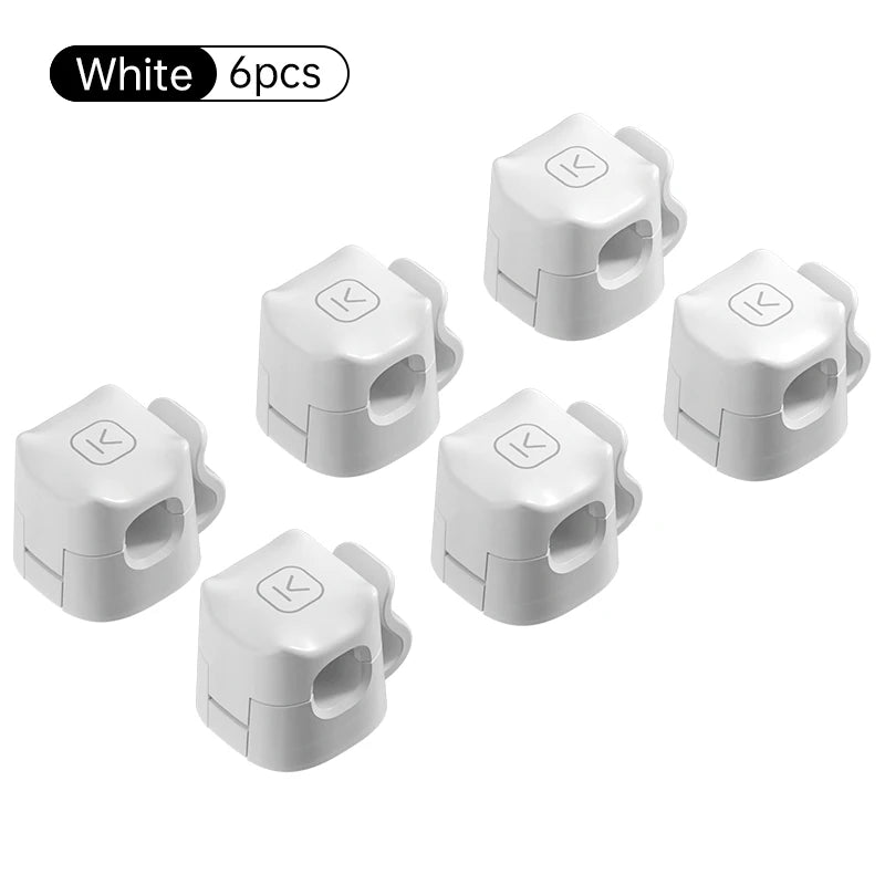 ‌ Adjustable Cable Clips 6PCS under Desk Cord Management Adhesive Wire Organizer for Home Office Desk TV Car