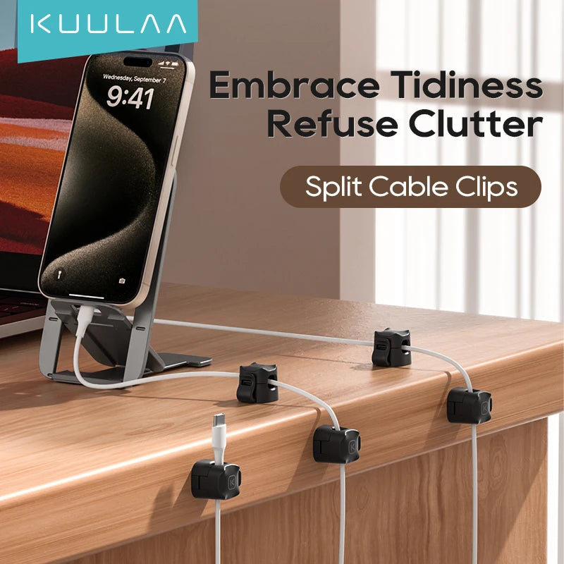 ‌ Adjustable Cable Clips 6PCS under Desk Cord Management Adhesive Wire Organizer for Home Office Desk TV Car