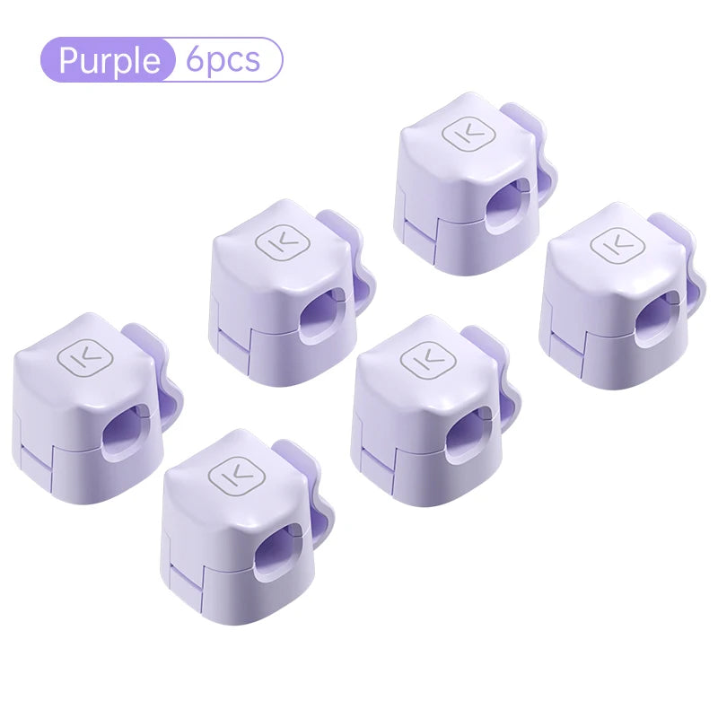 ‌ Adjustable Cable Clips 6PCS under Desk Cord Management Adhesive Wire Organizer for Home Office Desk TV Car