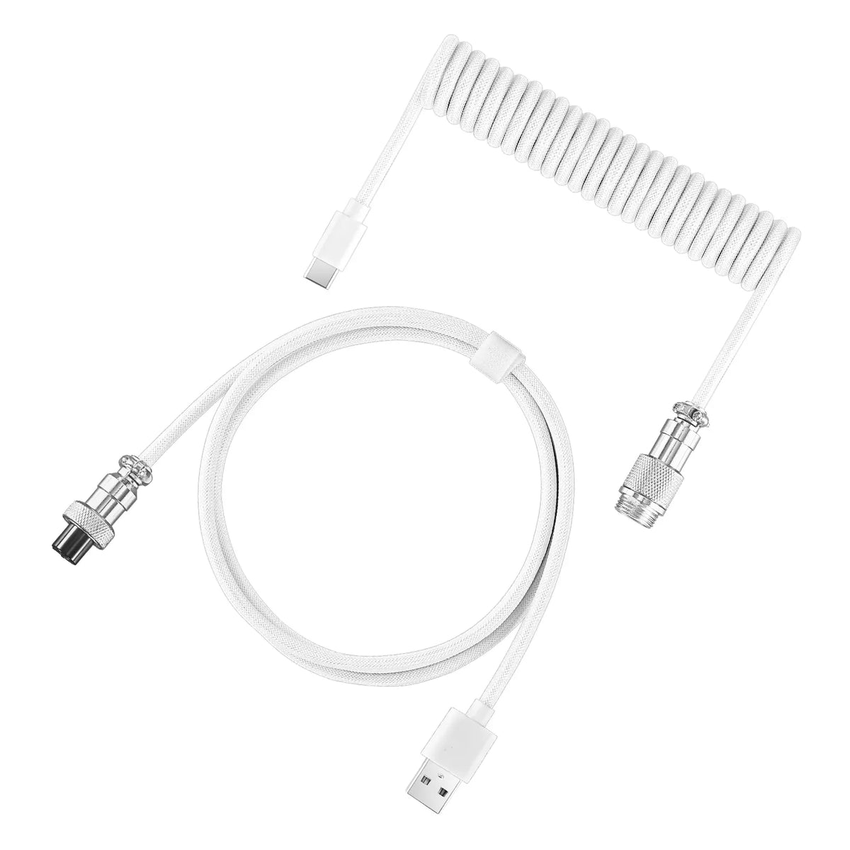 USB-C Gaming Cable High Speed，Usb-C Cable for Gaming Keyboard Coiled Aviator Cable for Mechanical Keyboard, USB-C Detachable Braided Cable, 8K Fast Response for Gaming Desk Setup