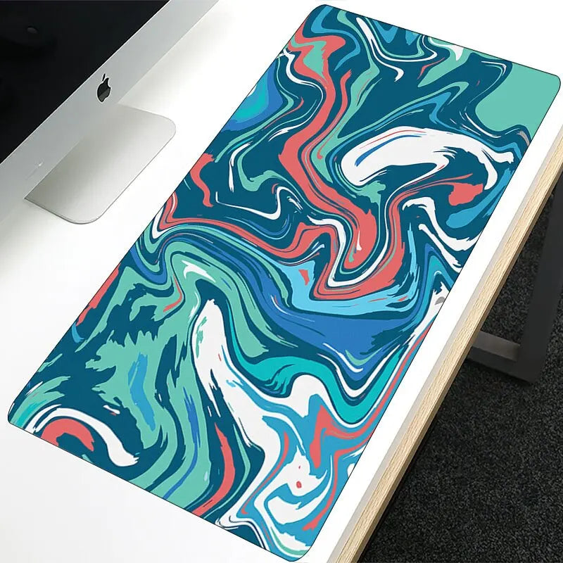 Large Anime Mouse Pad Non-Slip Extended Gaming Desk Mat with Rubber Base and Stitched Edge Kawaii Keyboard Mat for Laptop Gamer