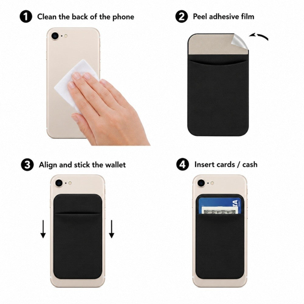 Stick on Phone Wallet Card Holder Slim Adhesive Pocket for Iphone Smart Phone