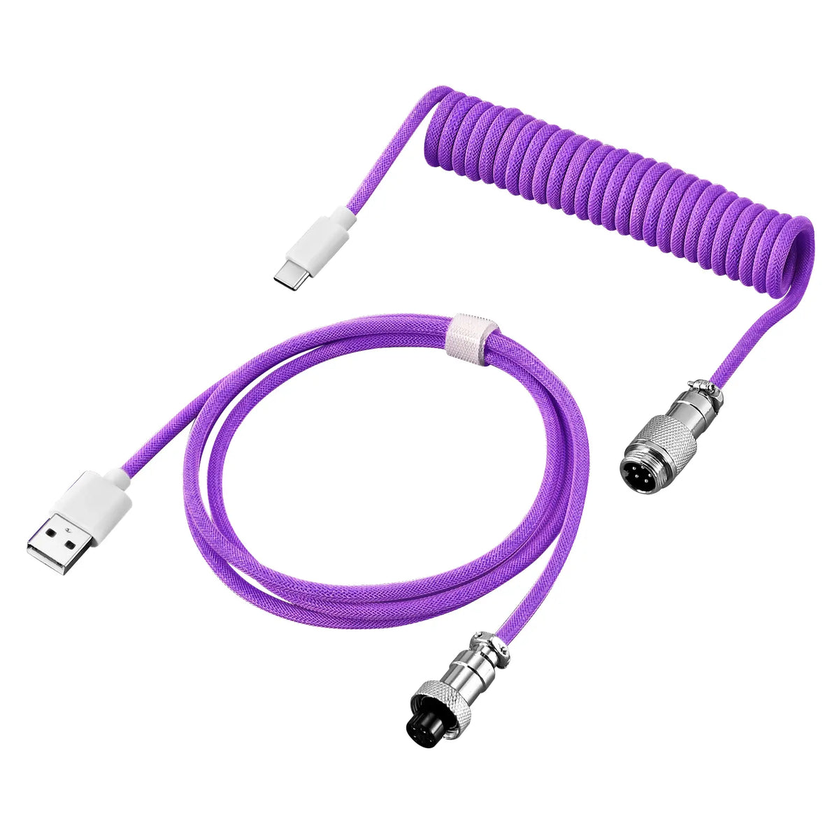 USB-C Gaming Cable High Speed，Usb-C Cable for Gaming Keyboard Coiled Aviator Cable for Mechanical Keyboard, USB-C Detachable Braided Cable, 8K Fast Response for Gaming Desk Setup