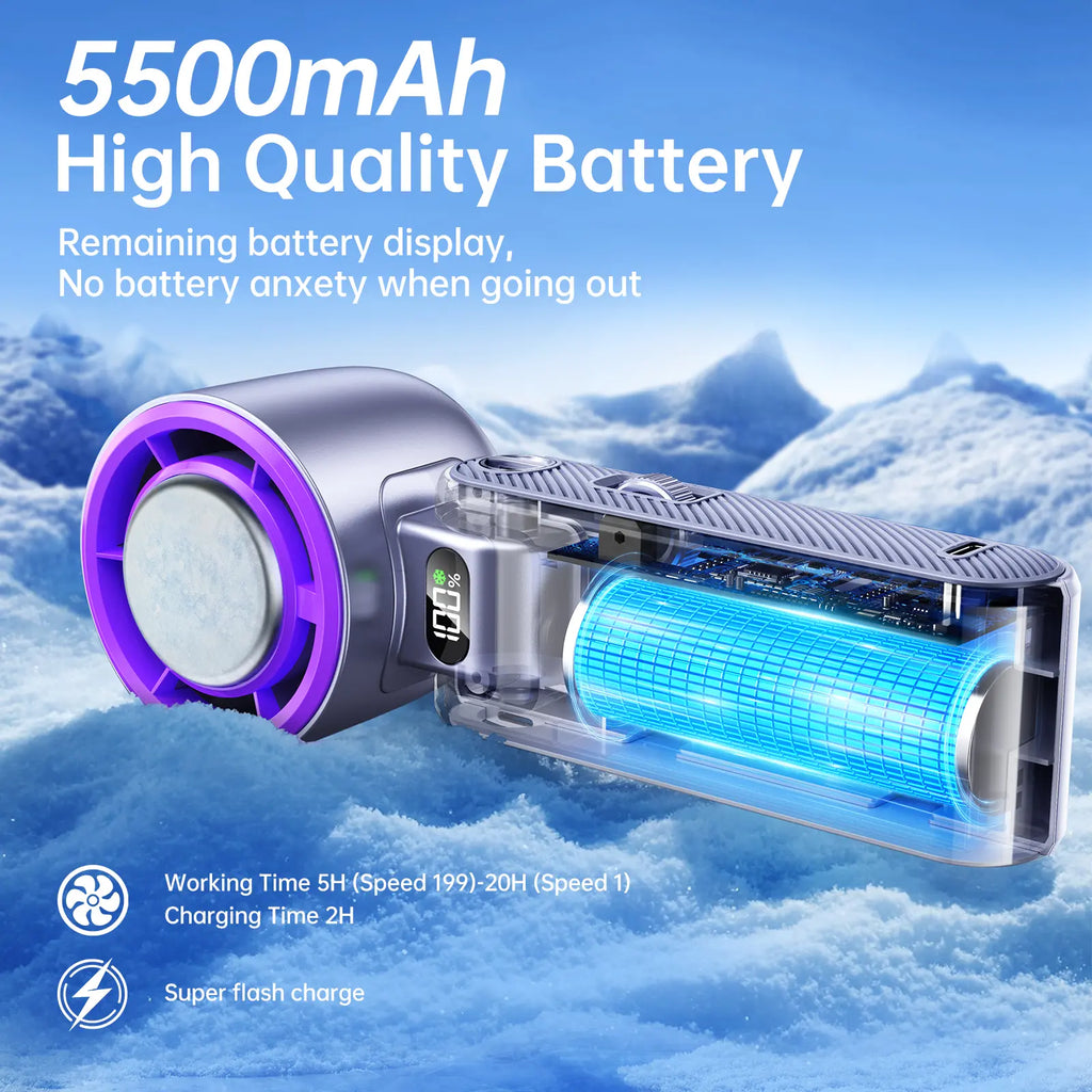 Coolhill Portable Fan Handheld High Speed Fan 199 Adjustable Levels Foldable for Summer Travel Vacation Essentials& Outdoor Activities Cool Fan,Dorm Essentials,Home Essentials