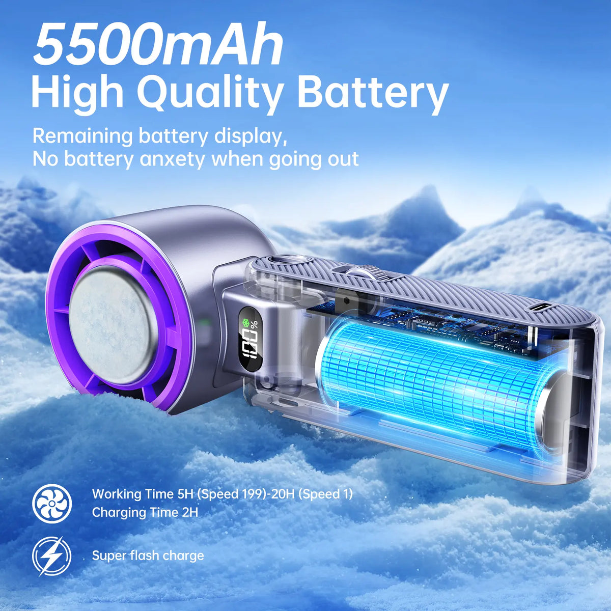 Coolhill Portable Fan Handheld High Speed Fan 199 Adjustable Levels Foldable for Summer Travel Vacation Essentials& Outdoor Activities Cool Fan,Dorm Essentials,Home Essentials