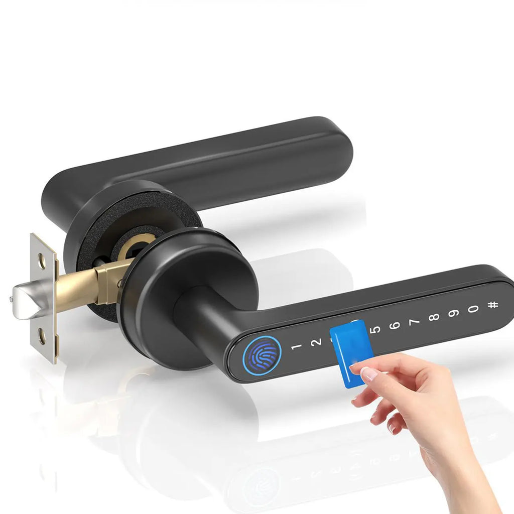 Smart Fingerprint Door Lock - Keyless Entry with Keyboard Handle, Digital Biometric Technology for Home Use, Ideal Father's Day Gift