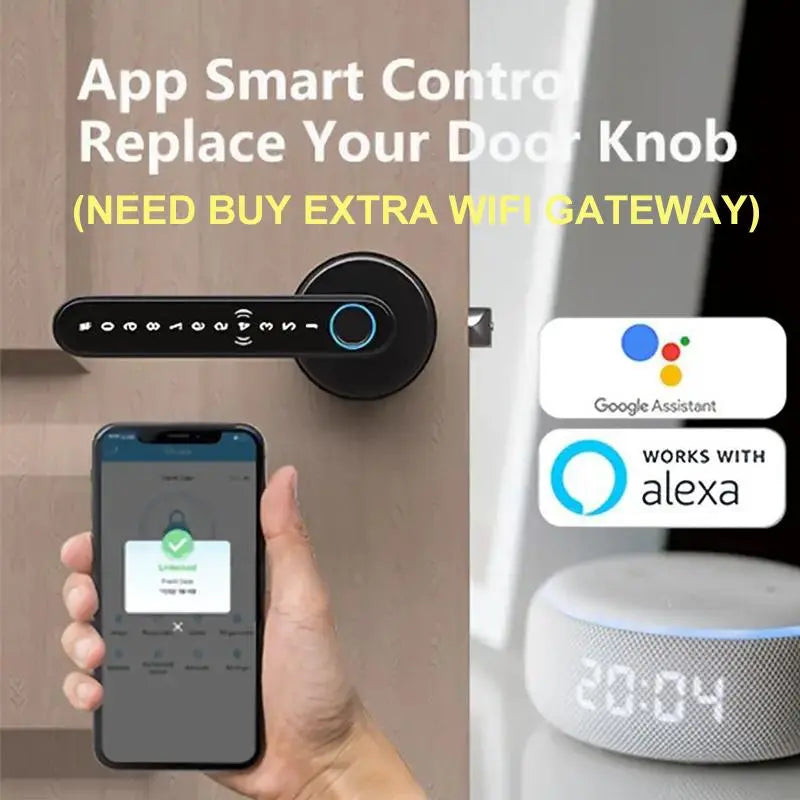 Smart Fingerprint Door Lock - Keyless Entry with Keyboard Handle, Digital Biometric Technology for Home Use, Ideal Father's Day Gift