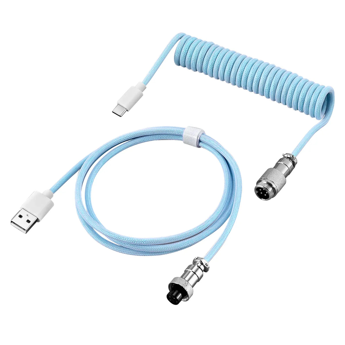 USB-C Gaming Cable High Speed，Usb-C Cable for Gaming Keyboard Coiled Aviator Cable for Mechanical Keyboard, USB-C Detachable Braided Cable, 8K Fast Response for Gaming Desk Setup