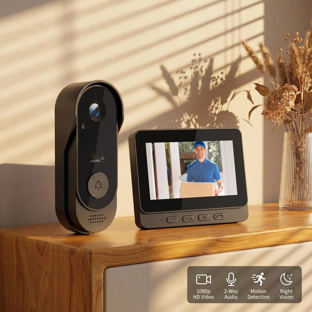 Summervibes X8 Wireless Doorbell Camera - Rechargeable Smart Visual Doorbell with Night Vision, Two-Way Talk, Waterproof Design, and Sensor Alarm for Enhanced Home Security