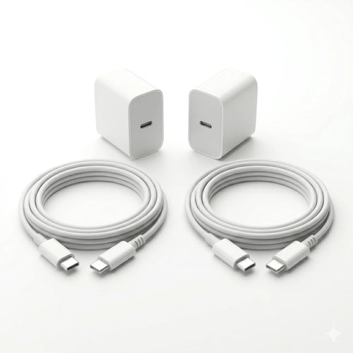 2-Pack 35W USB Type-C Smart Wall Charger Set with 30W PD Cable - Portable Plug Adapter for Iphone 15/16/17, Macbook, Ipad, Mobile Cellphone, Galaxy, Android Tablet - Fast Charging, Protection, Stable Connection