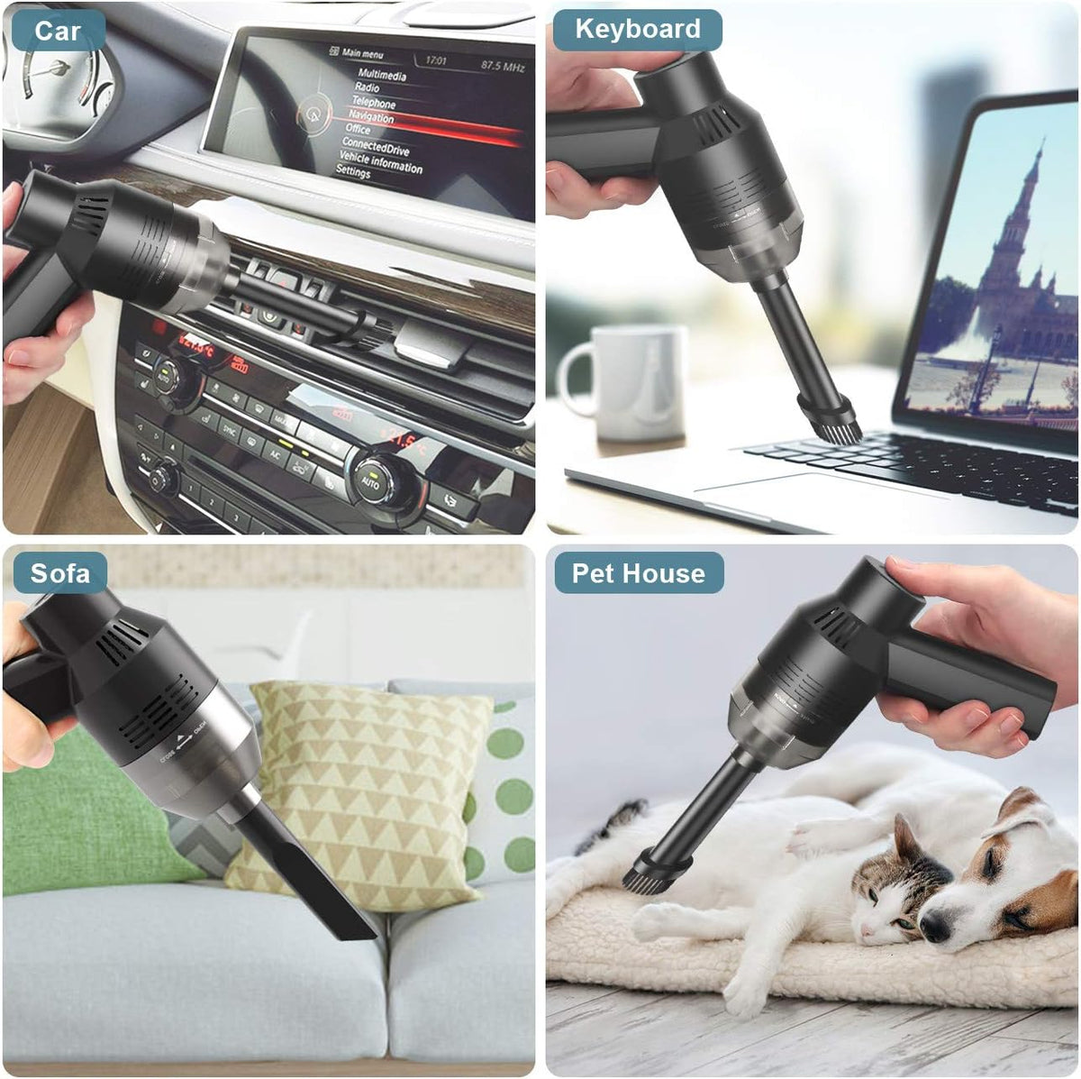 Cordless Mini Vacuum Cleaner - Rechargeable Keyboard and Multi-Surface Dust Removal Tool for Hair, Crumbs, and Debris in Laptops, Pet Areas, and Sewing Machines