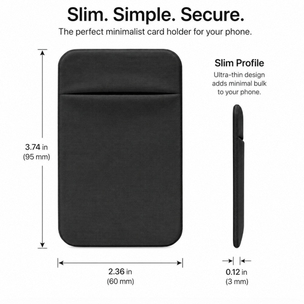 Stick on Phone Wallet Card Holder Slim Adhesive Pocket for Iphone Smart Phone