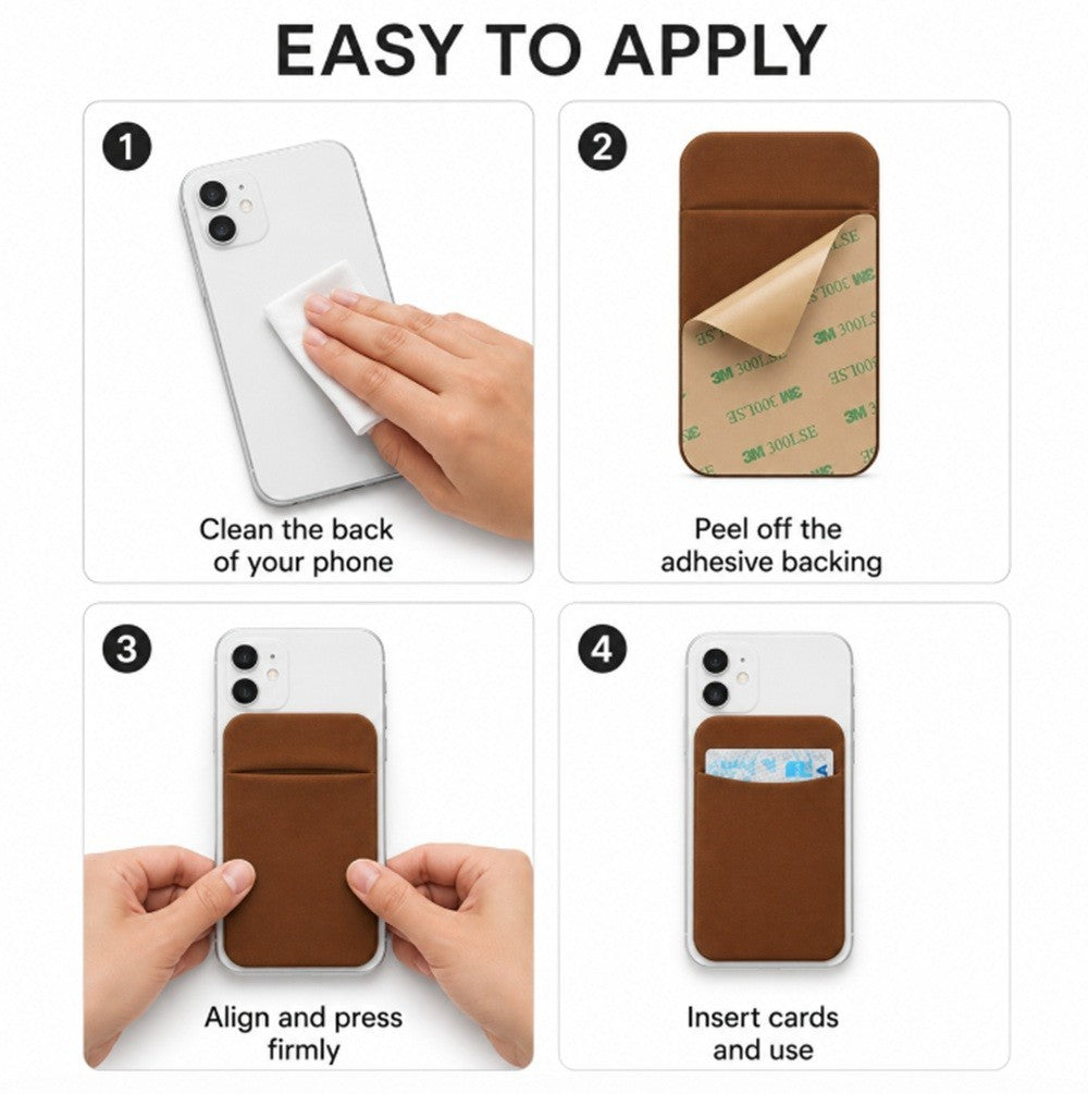 Stick on Phone Wallet Card Holder Slim Adhesive Pocket for Iphone Smart Phone