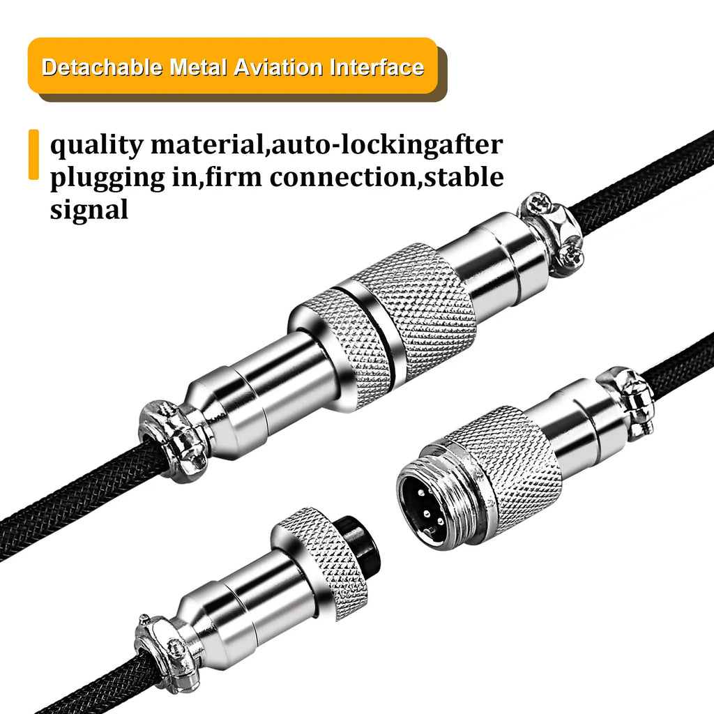 USB-C Gaming Cable High Speed，Usb-C Cable for Gaming Keyboard Coiled Aviator Cable for Mechanical Keyboard, USB-C Detachable Braided Cable, 8K Fast Response for Gaming Desk Setup