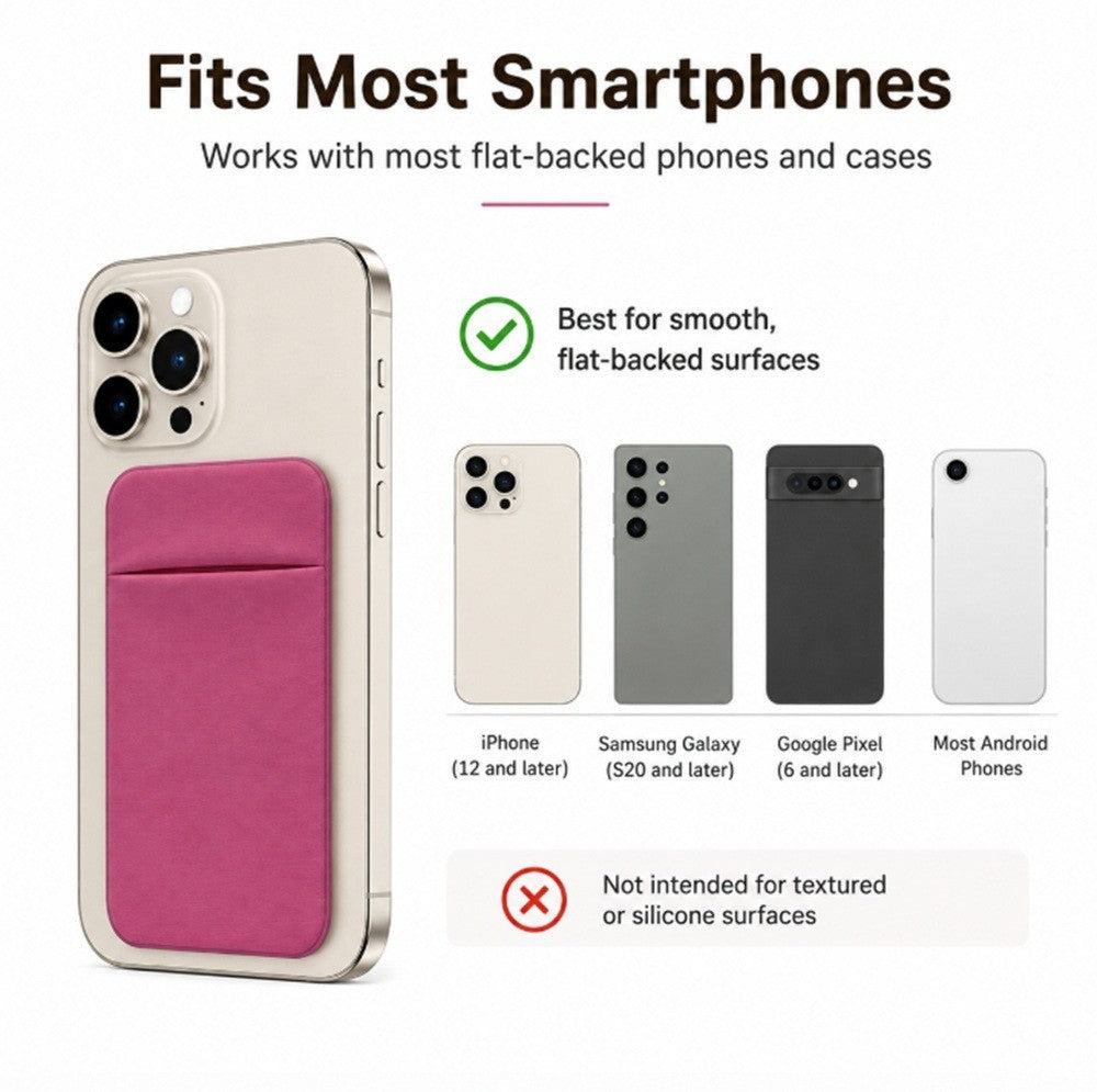 Stick on Phone Wallet Card Holder Slim Adhesive Pocket for Iphone Smart Phone