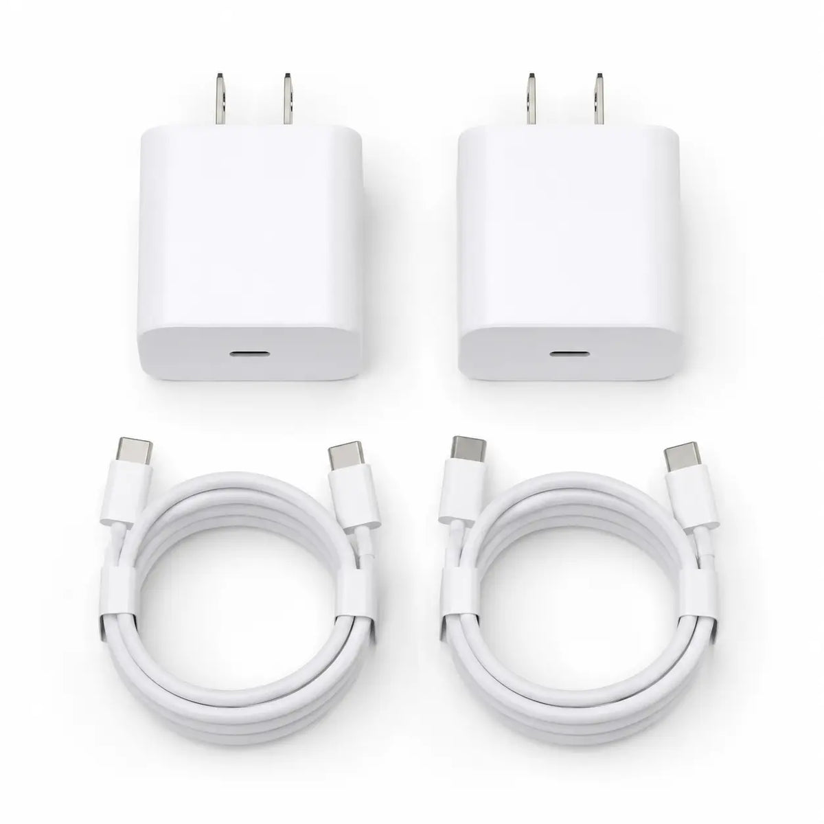 2-Pack 35W USB Type-C Smart Wall Charger Set with 30W PD Cable - Portable Plug Adapter for Iphone 15/16/17, Macbook, Ipad, Mobile Cellphone, Galaxy, Android Tablet - Fast Charging, Protection, Stable Connection