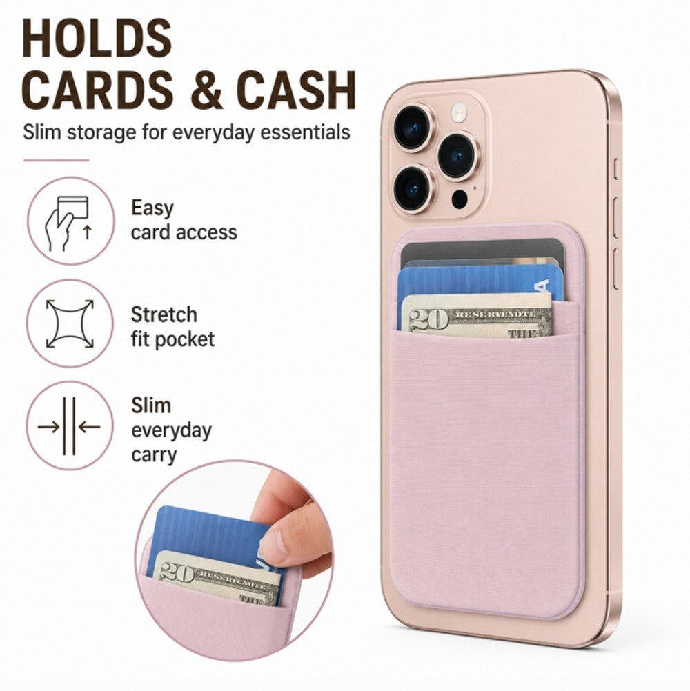 Stick on Phone Wallet Card Holder Slim Adhesive Pocket for Iphone Smart Phone