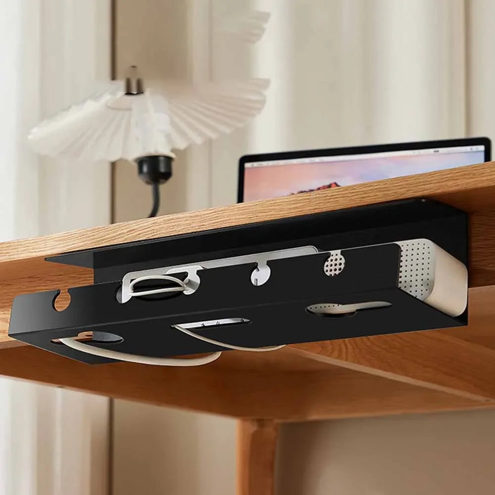 Under-Desk Cable Management Tray – 3-Pack with Cable Ties