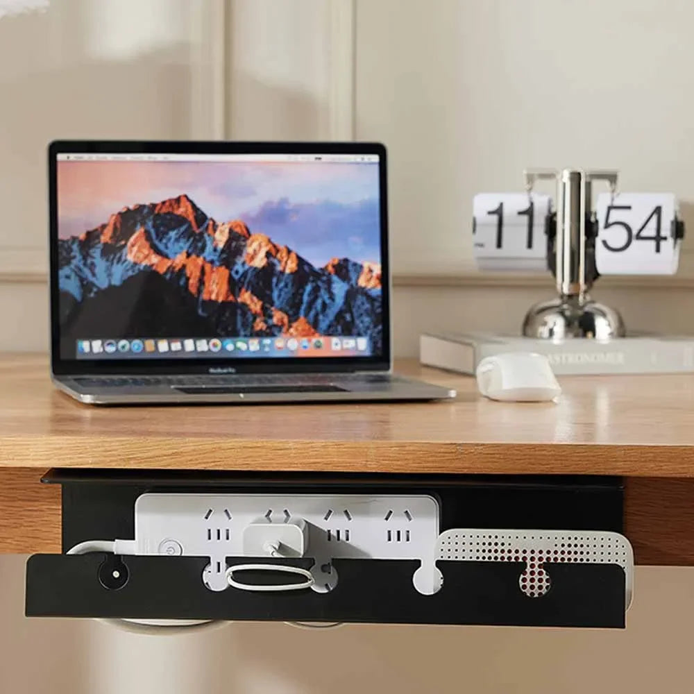 Under-Desk Cable Management Tray – 3-Pack with Cable Ties