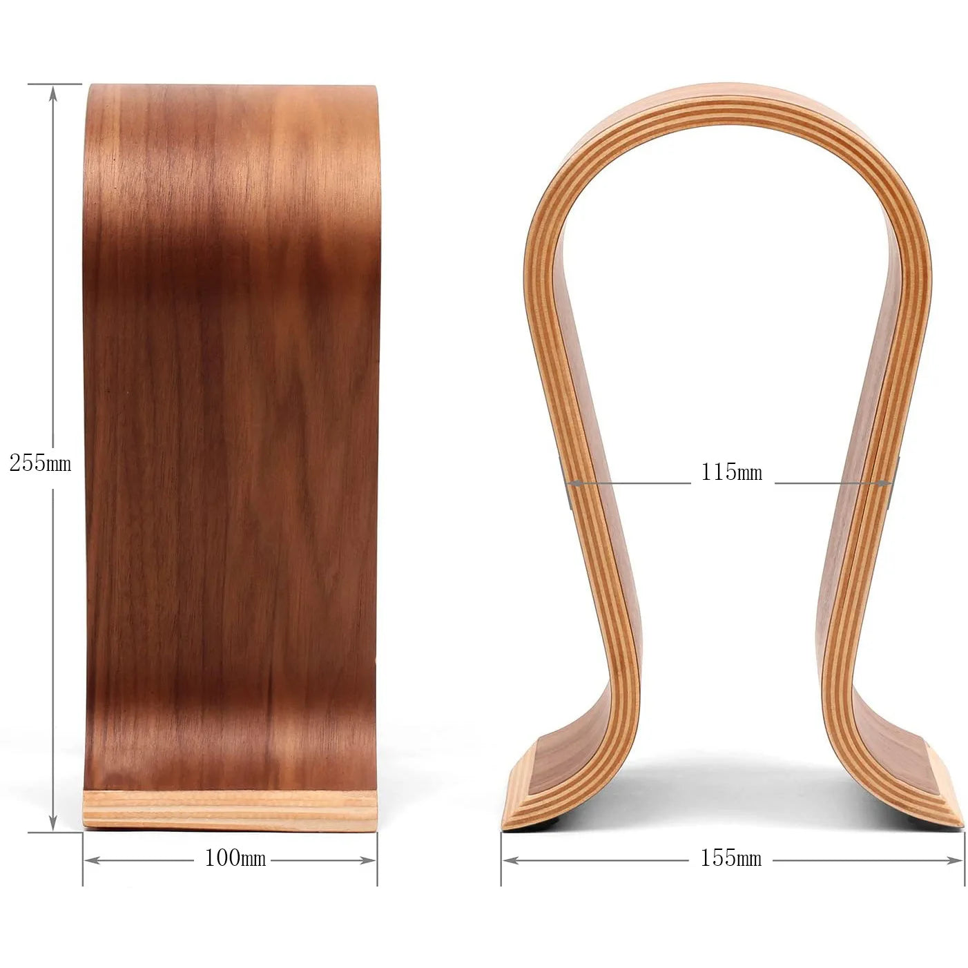 Wooden Headphone Stand and Display Rack for On-Ear Headphones