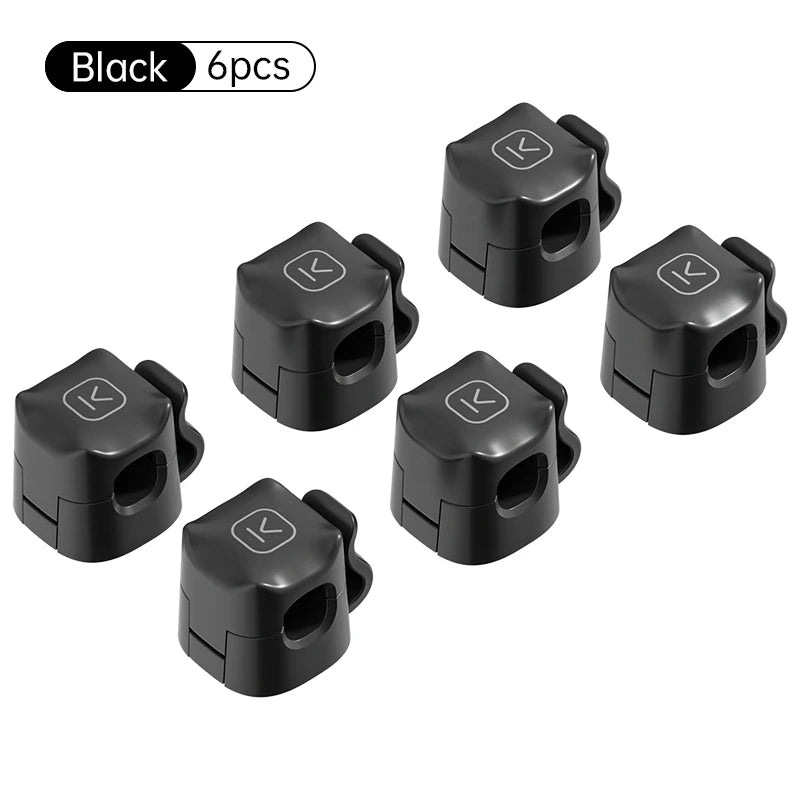 ‌ Adjustable Cable Clips 6PCS under Desk Cord Management Adhesive Wire Organizer for Home Office Desk TV Car