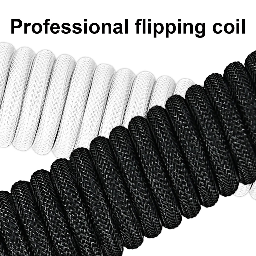 USB-C Gaming Cable High Speed，Usb-C Cable for Gaming Keyboard Coiled Aviator Cable for Mechanical Keyboard, USB-C Detachable Braided Cable, 8K Fast Response for Gaming Desk Setup