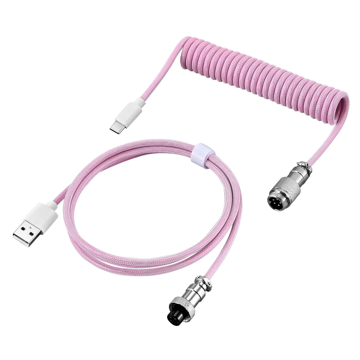 USB-C Gaming Cable High Speed，Usb-C Cable for Gaming Keyboard Coiled Aviator Cable for Mechanical Keyboard, USB-C Detachable Braided Cable, 8K Fast Response for Gaming Desk Setup
