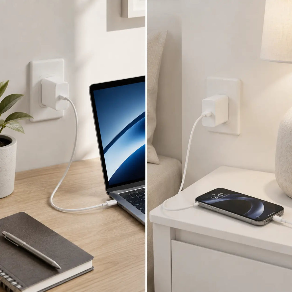 2-Pack 35W USB Type-C Smart Wall Charger Set with 30W PD Cable - Portable Plug Adapter for Iphone 15/16/17, Macbook, Ipad, Mobile Cellphone, Galaxy, Android Tablet - Fast Charging, Protection, Stable Connection