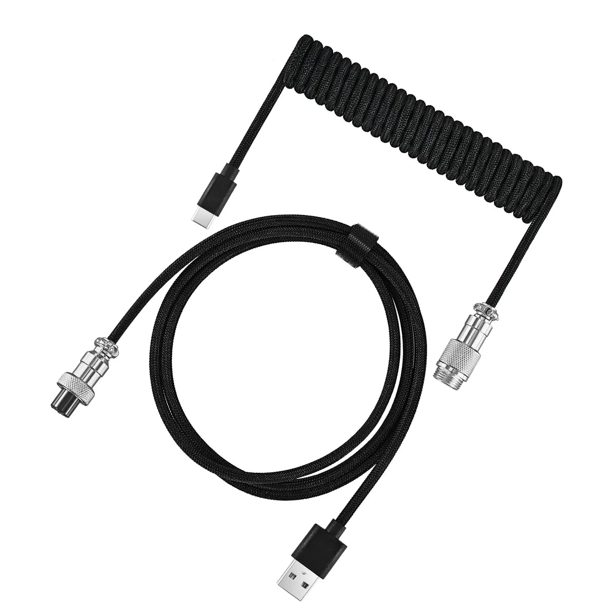 USB-C Gaming Cable High Speed，Usb-C Cable for Gaming Keyboard Coiled Aviator Cable for Mechanical Keyboard, USB-C Detachable Braided Cable, 8K Fast Response for Gaming Desk Setup