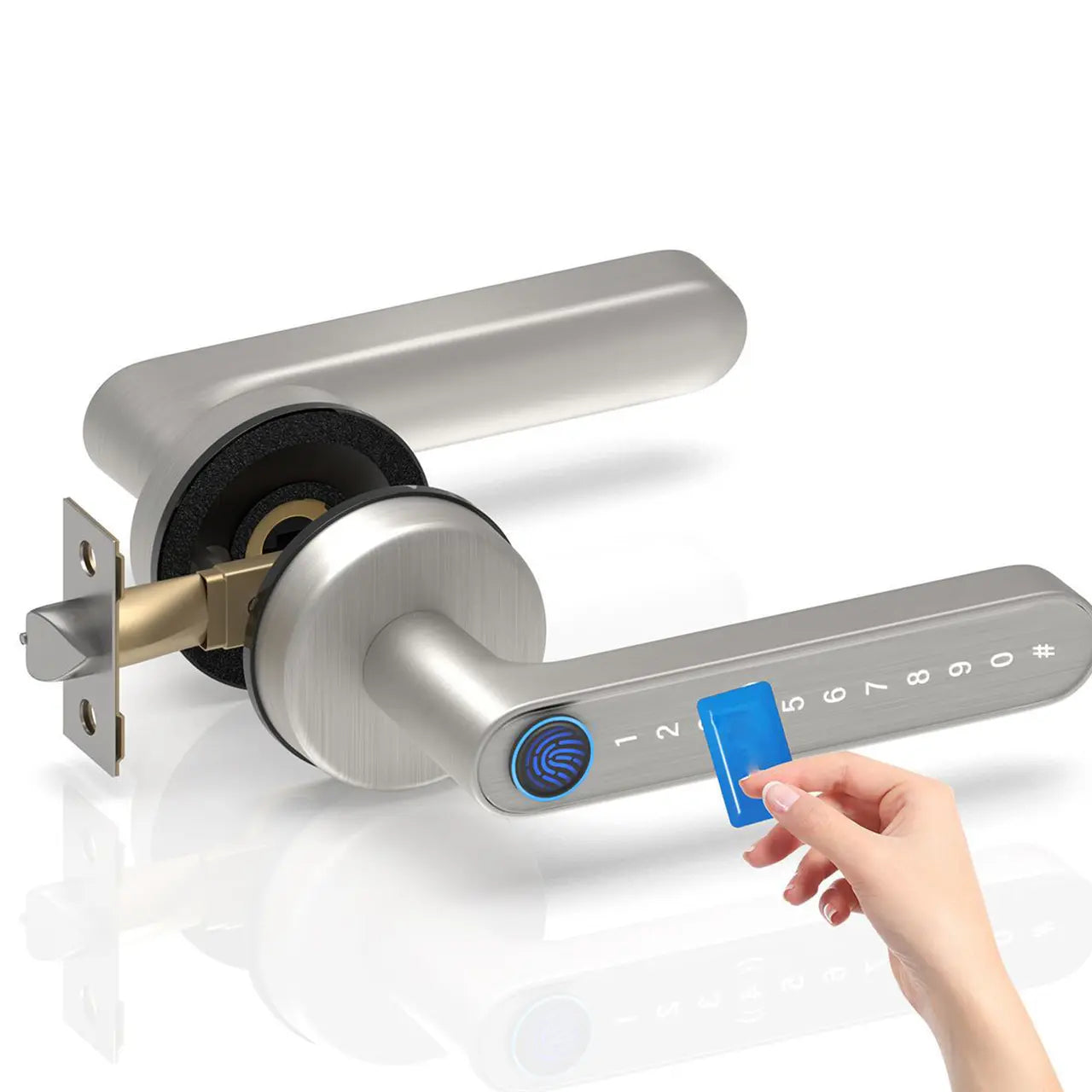 Smart Fingerprint Door Lock - Keyless Entry with Keyboard Handle, Digital Biometric Technology for Home Use, Ideal Father's Day Gift