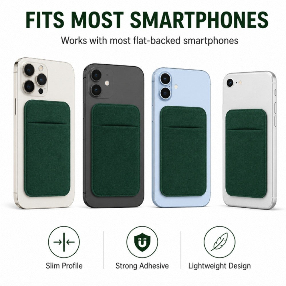 Stick on Phone Wallet Card Holder Slim Adhesive Pocket for Iphone Smart Phone